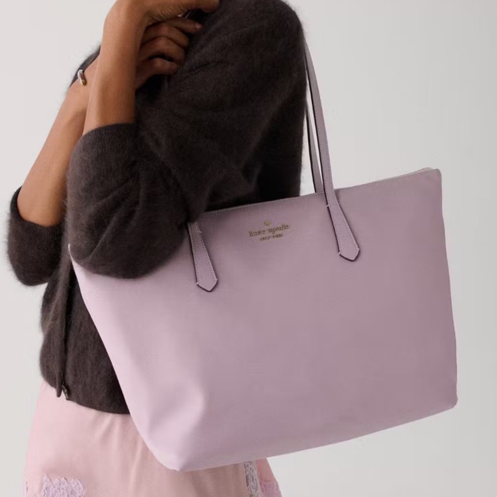 Kate Spade Kitt Nylon Medium Tote Bag in Lavender Smoke NWT - Picture 1 of 10